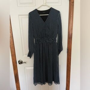 Who What Wear Black and White Bishop Sleeve Dress